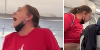Passageira abaixa as calças e ameaça fazer xixi no corredor de avião em voo nos EUA   Foto: Reprodução/Redes Sociais 