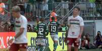 Breno Lopes comemora o gol do Palmeiras contra o Fluminense  Foto: Werther Santana / Estadão / Estadão