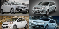 Toyota Etios, Nissan March, Fiat Uno e VW Gol: hatches que tinham versões com preços mais acessíveis  Foto: Divulgação / Guia do Carro
