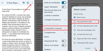 É possível usar o aplicativo do Docs para converter arquivos para PDF (Imagem: Captura de tela/Fabrício Calixto/Canaltech)  Foto: Canaltech