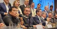 O ex-presidente Bolsonaro esteve na Câmara dos Deputados nesta quarta-feira, 6  Foto: Reprodução/X/Magno Malta