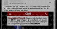Post compartilha link de site que imita identidade visual da CNN Brasil para aplicar golpe  Foto: Aos Fatos