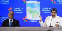 Presidente da Venezuela, Nicolás Maduro (dir.): disputa pelo Essequibo reacesa por interesses econômicos e políticos  Foto: DW / Deutsche Welle