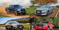 Toyota Hilux, Peugeot 208, Volkswagen Taos e Ford Ranger: todos fabricados na Argentina  Foto: Divulgação / Guia do Carro