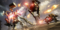 Jogadores de Armored Core VI podem lutar entre si em partidas multiplayer online  Foto: FromSoftware / Divulgação