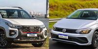 Fiat Strada e Volkswagen Polo: únicos carros com mais de 100 mil vendas no ano  Foto: Stellantis / VW / Guia do Carro
