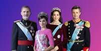 O rei Felipe VI e a rainha Letizia, da Espanha, e os futuros rainha Mary e rei Frederik da Dinamarca: casamento fraturado por puladas de cerca  Foto: Reproduções