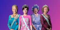 A rainha Margrethe da Dinamarca, a rainha consorte Letizia da Espanha, a rainha-mãe Elizabeth do Reino Unido e a rainha emérita espanhola Sofia  Foto: Reproduções