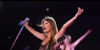 A cantora norte-americana Taylor Swift durante show da Eras Tour  Foto: Divulgação