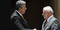 Presidente da Câmara, Arthur Lira (PP-AL), e presidente da República, Lula (PT).  Foto: Veja