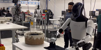 Dono da Tesla Elon Musk publicou vídeo do robô Optimus dobrando camisetas  Foto: Reprodução/Twitter