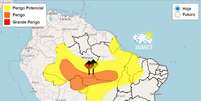 Inmet emite alerta vermelho de "grande perigo" para diferentes regiões no país por causa das chuvas e tempestades (Imagem: Inmet) Foto: Canaltech