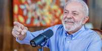 Presidente Luiz In&aacute;cio Lula da Silva (PT) durante participa&ccedil;&atilde;o no programa Bom Dia com Mario Kertesz, no Pal&aacute;cio da Alvorada.  Foto: Ricardo Stuckert/Presid&ecirc;ncia da Rep&uacute;blica / Estad&atilde;o