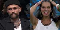 'BBB 24': Vinicius foi eliminado e Alane teve a maior quantidade de votos para ficar no game.  Foto: Reprodução, TV Globo / Purepeople