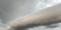 Imagem de nuvem rolo na região de Ribeirão Preto, interior de São Paulo, no domingo, 28  Foto: Reprodução/X/@climatempo