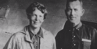 Amelia Earhart e Fred Noonan antes de uma viagem aérea.   Foto: Foto: reprodução instagram @deep.sea.vision