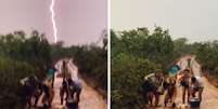 Raio atingiu região do Jalapão e foi flagrado por turistas  Foto: Reprodução/Instagram/@viagemconceito