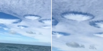 Nuvens com formato incomum chamam a atenção de pescadores nos EUA  Foto: Reprodução/Tik Tok