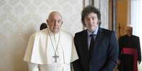 Papa Francisco recebe Javier Milei no Vaticano  Foto: EPA / Ansa - Brasil