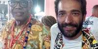 Pai Geo com o ator Humberto Carrão em camarote na capital baiana  Foto: Reprodução