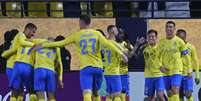 Jogadores comemoram gol do Al-Nassr   Foto: FAYEZ NURELDINE/AFP via Getty Images / Esporte News Mundo