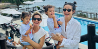 Gêmeas pegam celular da mãe, a atriz Nanda Costa, e a impedem de fazer vídeo de uma trend das redes sociais  Foto: Reprodução: Instagram/nandacosta