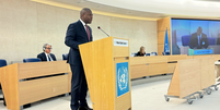 Ministro dos Direitos Humanos e da Cidadania discursa na tribuna do Segmento de Alto Nível da 55ª Sessão do Conselho de Direitos Humanos da ONU   Foto: Ruy Conde - Ascom/MDHC