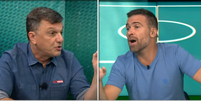 Mauro Cézar e Pilhado batem boca ao vivo por motivo inusitado  Foto: Reprodução/Jovem Pan Esportes