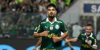 Flaco López em comemoração de gol marcado contra o Corinthians.   Foto: Cesar Greco/Palmeiras. / Esporte News Mundo