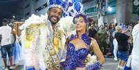 Do 'Dança dos Famosos 2024', Samuel de Assis se encontrou com Giovanna Lancellotti em desfile pós-carnaval da Beija-Flor de Nilópolis. Foto: AGNews, Thyago Andrade / Purepeople