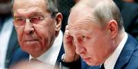 Presidente russo Vladimir&nbsp;Putin e o chanceler Sergei Lavrov em Berlim 19/1/2020 REUTERS/Hannibal Hanschke Foto: Reuters