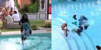 'BBB 24': Leidy Elin joga roupas de Davi na piscina, após brigar com o brother.  Foto: Reprodução, TV Globo / Purepeople