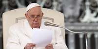 Papa Francisco durante audiência geral semanal na Praça São Pedro, no Vaticano
13/03/2024 REUTERS/Guglielmo Mangiapane  Foto: Reuters