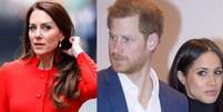 Pr&iacute;ncipe Harry e Meghan Markle quebram o sil&ecirc;ncio e se posicionam sobre pol&ecirc;mica com foto editada de Kate Middleton.  Foto: Getty Images / Purepeople