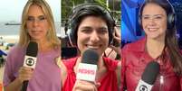 Flávia Jannuzzi, Thais Itaqui e Lívia Torres na época em que batiam cartão no jornalismo da Globo  Foto: Reproduções/TV