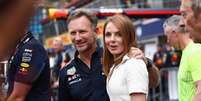 Christian Horner com Geri Halliwell em Monaco, ano passado Foto: Reprodução/Beata Zawrzel/NurPhoto/Getty Images