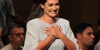 A ex-primeira-dama Michelle Bolsonaro durante cerimônia que recebe o título de cidadã paulista, realizada no Theatro Municipal, na região central de São Paulo, na noite desta segunda-feira, 25.  Foto: GABRIEL SILVA/ATO PRESS/ESTADÃO CONTEÚDO