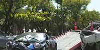 Motorista da Porsche fugiu logo após o acidente   Foto: Reprodução/Globo News