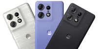 O Motorola Edge 50 Pro chega nas cores Moonlight Pearl (branco), Luxe Lavender (violeta) e Black Beauty (preto) (Imagem: Motorola/Flipkart)  Foto: Canaltech