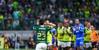  Foto: Fabio Menotti/Palmeiras - Legenda: Veiga fez o primeiro gol do Palmeiras na final do Paulista / Jogada10