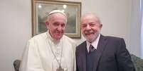 Papa Francisco e Lula durante encontro no Vaticano  Foto: Ricardo Stuckert / Ansa - Brasil