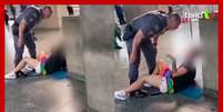 Mulher é agredida por policial militar na estação da Luz, em SP  Foto: Reprodução