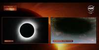 Estação Espacial Internacional registra projeção da sombra da Lua sobre a Terra durante eclipse  Foto: Reprodução/ISS