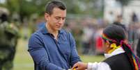 O presidente do Equador, Daniel Noboa, realiza referendo neste domingo  Foto: Getty Images / BBC News Brasil