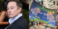 Elon Musk vira bandeira em ato pró-Bolsonaro no Rio  Foto: Reprodução/Terra