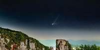 Astrofotógrafo fez registro do "Cometa do Diabo" rasgando o céu do Rio Grande do Sul Foto: Gabriel Zaparolli
