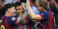 Messi, Neymar e Rakitic pelo Barcelona. Foto: Ivan Rakitic via Instagram / Estadão