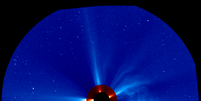 Ejeção ded massa coronal prevista para chegar à Terra no dia 4 de maio (Imagem: Reprodução/NASA/SOHO) Foto: Canaltech