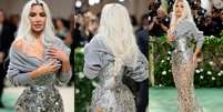 Cintura extremamente fina de Kim Kardashian em look do no Met Gala 2024 choca a web: 'Como respira?'. Veja fotos!.  Foto: Getty Images / Purepeople