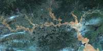 Imagens do satélite Amazônia 1, do Inpe, mostram o avanço das enchentes no Rio Grande do Sul  Foto: Amazônia 1/Inpe